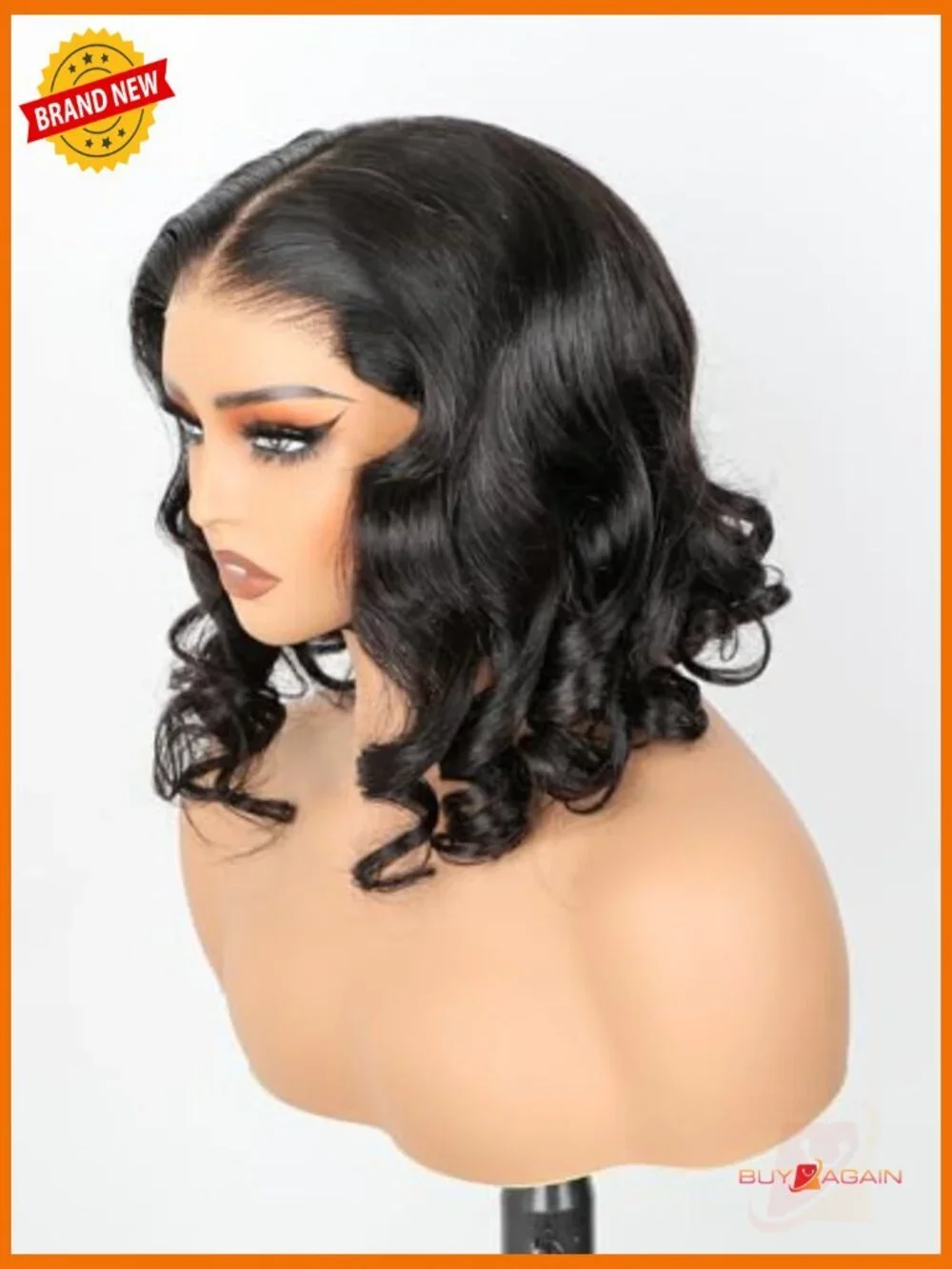 Glueless Bob Wig Human Hair Pre Plucked Pre Cut Body Wave Lace Front Wig 16 Inch